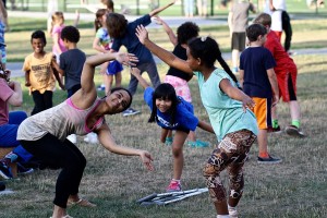 Youth Arts Program campers and counselors in performance 